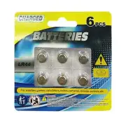6 Pcs Button Cell Watch Games Batteries Camera Calculators Remote LR44 Sealed
