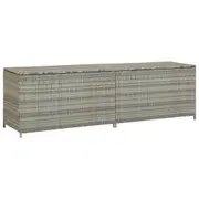 Garden Storage Box Poly Rattan 200x50x60 cm Grey vidaXL