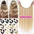 Seamless 100% Real Remy Human Hair Extensions Wire In No Clips Weft Hidden Thick