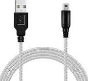 OcioDual USB Ladekabel 1,5m Geflochten Silber Kompatibel mit Ninten DSi,DSi XL,2DS,New 2DS XL,3DS,3DS XL,New 3DS,New 3DS XL