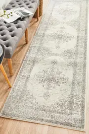 Rhythmic Melodious Silver Runner Rug