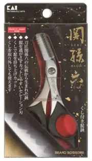 Kai Seki Magoroku Beard Scissors with Comb #000HC3514 Beardmustache From Japan