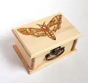 Deaths Head Moth Decorative Wooden Box Free Engraved Personalization