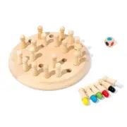Wooden Memory Chess Board Game Interactive Color Matching Toy Preschooler Gift