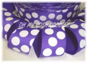 5 YARD SALE - 1.5 REGAL PURPLE WHITE CLASSIC JUMBO DOTS GROSGRAIN RIBBON