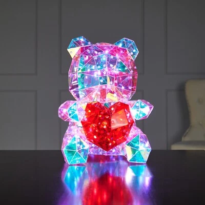 Valentine's Day Gift RGB LED Bear Holding Sweet Heart Multi-Function App Control
