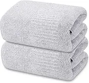 SEISSO Bath Towels Set of 2, 27 x 54 Inches Plush Bathroom Towels, Ultra Soft & Lightweight for Bathroom, Luxury Multipurpose Use Fitness, Spa, Sports Towel, Yoga (2 Pack, Light Grey)