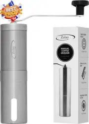 Manual Coffee Grinder – Adjustable Settings, Stainless Steel, Conical Burr Mill