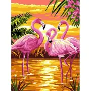 5D DIY Full Drill Round Diamond Painting KitsFlamingo Pattern for A-flamingo