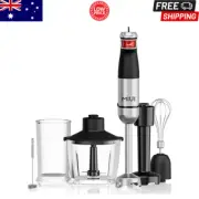MIUI 6-In-1 Immersion Hand Blender, 1200W Stainless Steel Stick Blender AU Stock