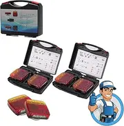 Magnetic Wireless Tail Lights for Trailer, Magnetic Wireless Trailer Lights Kit, Wireless Trailer Tail Light, Waterproof Led Stop/Turn/Tail Light for Rv Camper Boat Caravan (2 Set)