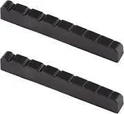 Metallor 8 String Graphite Guitar Nut Pre-Slotted Top Nut for Electric Guitar or Acoustic Guitar Black 54mm x 9mm x 6mm 2pcs Black.