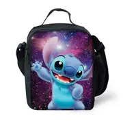 Kids boys girls lilo and stitch insulated lunch box bag, picnic school reusable food bag, perfect for hot and cold snacks and bento boxes E