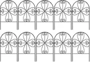 Metal Fence Panels -10x Fence Border | Animal Barrier For Dog Pet | Heavy Duty Iron Fence | Rustproof Decorative Fences | Garden Fencing Panel Border | Landscape Fencing For Pet Area Rabbits Lawn Pati