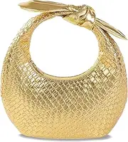 [ATQCOL] Woven Clutch Purses for Women, Summer Beach Bag, Bow Knot Dumpling Evening Handbags for Party Wedding