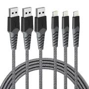 iPhone Charger Cable 3Pack, Premium Apple MFi Certified Lightning Fast Charging