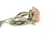 David Yurman Silver 14mm Continuance Ring Size 5.75 Rose Quartz NWT