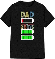 [Generic] Tired Dad of 2 Two Boys Low Battery Funny Fathers Day T Shirt