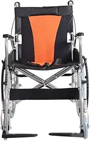 Aluminum Alloy Household Mobile Portable Wheelchair Lightweight Folding Back Portable Folding Elderly Trolley