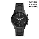 【FOSSIL 官方旗艦館】Minimalist Chrono 新雅仕三眼計時指針手錶 黑色不鏽鋼鍊帶 42MM FS5848