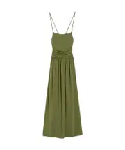 Weekend Max Mara Draped Sleeveless Dress S,L,M dark green