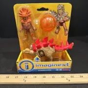 2015 Fisher Price Imaginext Dinosaur Jurassic Stegosaurus Dino w Warrior NIB