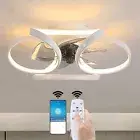 20" Modern Ceiling Fan Light w/ Remote Control 3-speed Dimmable Chandelier Lamp