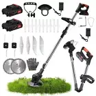 Electric Lawn Mower Weed Wacker Foldable Grass Trimmer Cordless Garden Weeder