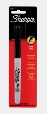 Sharpie FINE TIP Black PERMANENT MARKER 1pk Thin Line Water/Fade Resistant 30101