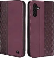 CXTCASE Case for Samsung Galaxy A14 5G / A14 4G, Shockproof PU Leather Flip Folio Cover with Card Slots, Magnetic Wallet Case for Samsung Galaxy A14 5G / Samsung Galaxy A14 4G, Wine Red
