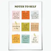 [Artellix] Inspirational Positive Posters Uplifting Saying Wall Art Notes To Self Motivational Quotes Prints Mental Health Artwork for Teen Room Office Dorm Bedroom Decor 8x12inch Unframed