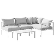 Gardeon 4 Seater Outdoor Sofa Set Aluminium Patio Furniture Setting 4PC Chair Table