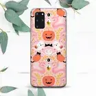 Cute Halloween Pumpkin Cat Pink Case For Samsung Note 20 S20 S21 S22 S23 S24 FE
