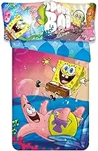 Spongebob and Patrick 100% Cotton Reversible Duvet Cover 140 x 200 cm + Pillowcase 65 x 65 cm