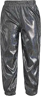 [Yhong] Kids Boys Girls Shiny Metallic Harem Pants Elastic Waistband Jazz Dance Trousers Casual Hippy Sweatpants