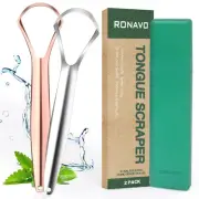 Tongue Scraper for Adults, Two Colors Designed for Couples, Cure Bad Breath, ...