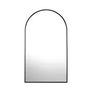 Oikiture 86x50cm Arched Wall Mirror Black
