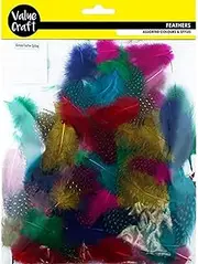 Value Craft Polka Dot Guinea Hen Plumage Assorted Feather 2 g, Multicolor