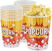 Premium Leak-Free 32 Oz Disposable Popcorn Cup 100pk by Avant Grub. Stackable Buckets with Fun Design. Great for Concession Stands, Carnivals, Fundraisers, School Events, Or Family Movie Nights.