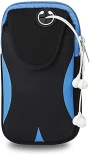 Armband Cell Phone Holder for Running Workout Exercise Sports Phone Arm Bands Pouch Bag, Running Armband for iPhone 14 13 12 11 Pro Max XS XR X Plus Samsung Galaxy Up to 6.9" (Blue)