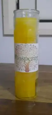 7 Day Candle, Yellow, Prosperity Spell Candle, Wicca