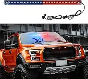 LED red/Blue windscreen Emergency Flashing Light bar with Suction Cup,Hazard Warning Flashing Traffic Light Bar,Emergency Flashing Light Bar,LED Strobe Warning Lights,for Car 12V-24V
