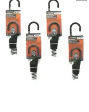 24" Flat Bungee Tie Down Cord Rope Hook ~ 4-Pack