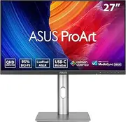 ASUS ProArt Display PA278CFRV Professional Monitor – 27", IPS, QHD (2560 x 1440), 95% DCI-P3, LuxPixel AGLR, 100Hz, ΔE < 2, Calman Verified, USB-C PD 96W, Targeting VESA DisplayHDR 400, VESA MediaSync