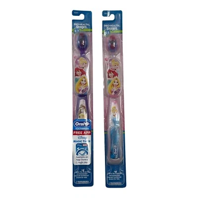 2 Pack Oral-B Pro-Health Stages 5-7 Years Soft Toothbrush Belle & Cinderella