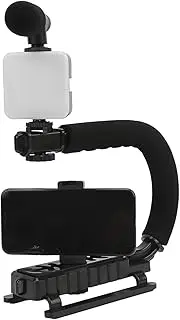 Phone Camera Stabilizer, Antislip Sponge Grip Handheld Camera Stabilizer Holder Stable with Hot Shoe Mount for Sports