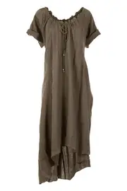 Washed Linen D String Dress--HAM-91214