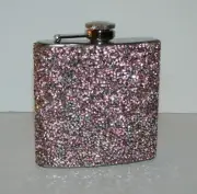 Pink Glittery Stainless Steel Six Ounce Flask