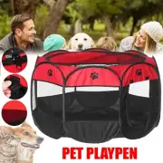 8 Panel Pet Tent Playpen Dog Cat Play Pen Bags Kennel Portable Puppy Crate Cage