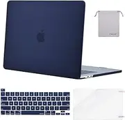 MOSISO Compatible with MacBook Pro 16 inch Case 2020 2019 Release A2141 with Touch Bar Touch ID, Protective Plastic Hard Shell Case & Keyboard Cover & Screen Protector & Storage Bag, Navy Blue